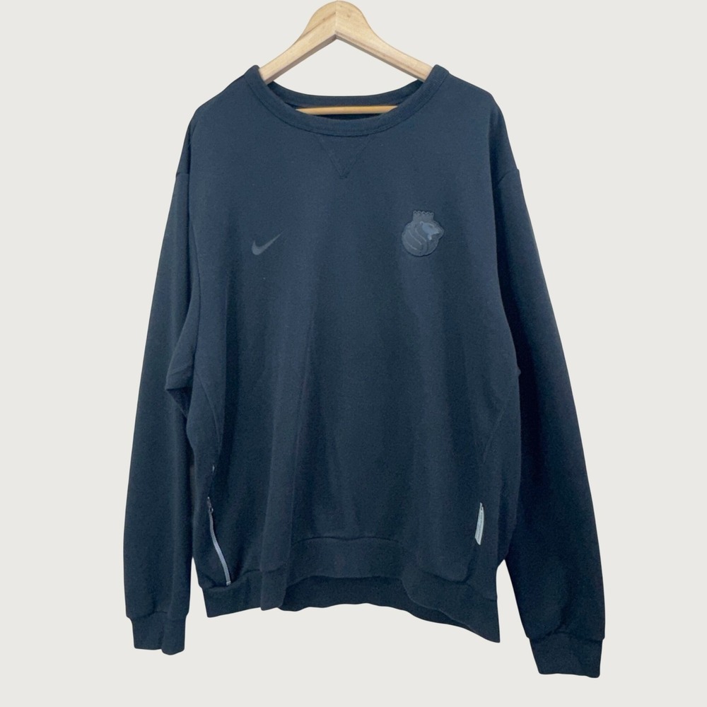 Nike NBA Sacramento Kings Sweatshirt XXL Tall Black Dri-Fit Pullover Crewneck